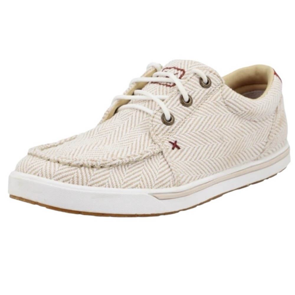 Twisted X Women’s Kicks Sand & White Ecotread Lace Up Moc Sneakers Shoes size 11
